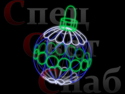 Светодиодная фигура "Елочный шар". Зелено-синий