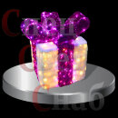 Световая декоративная композиция "Новогодний подарок" 130 см х 100 см х 100 см Розовая лента 1