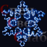 Светодиодная снежинка Синяя с мерцанием 65 см