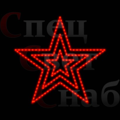 Звезда трехконтурная 80 см красная