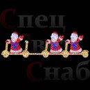 Светодиодная уличная фотозона Деды Морозы на самокате