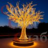 Уличное световое дерево "Золотистый Клен" 4м с бетонной скамьей